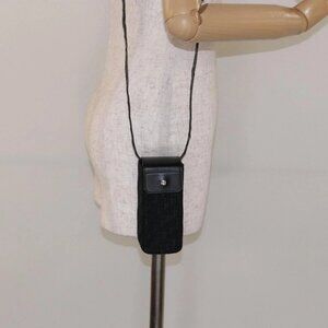 Christian Dior Trotter Canvas Shoulder Bag Black Silver Auth 135238